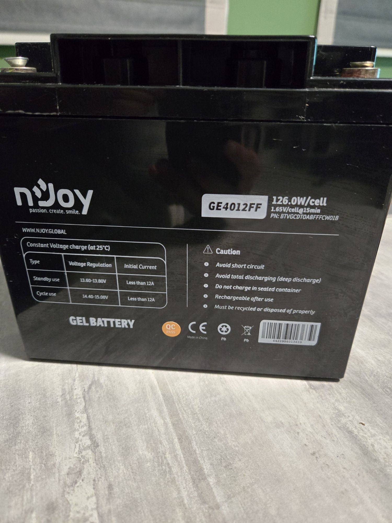 Аккумуляторная батарея гелева gel NjoyF 12V 40AH