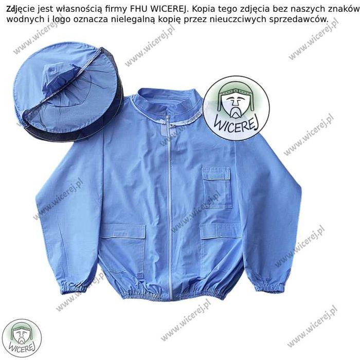 Bluza Pszczelarska z zamkiem, z kapeluszem Bawełniana Rozmiar XL