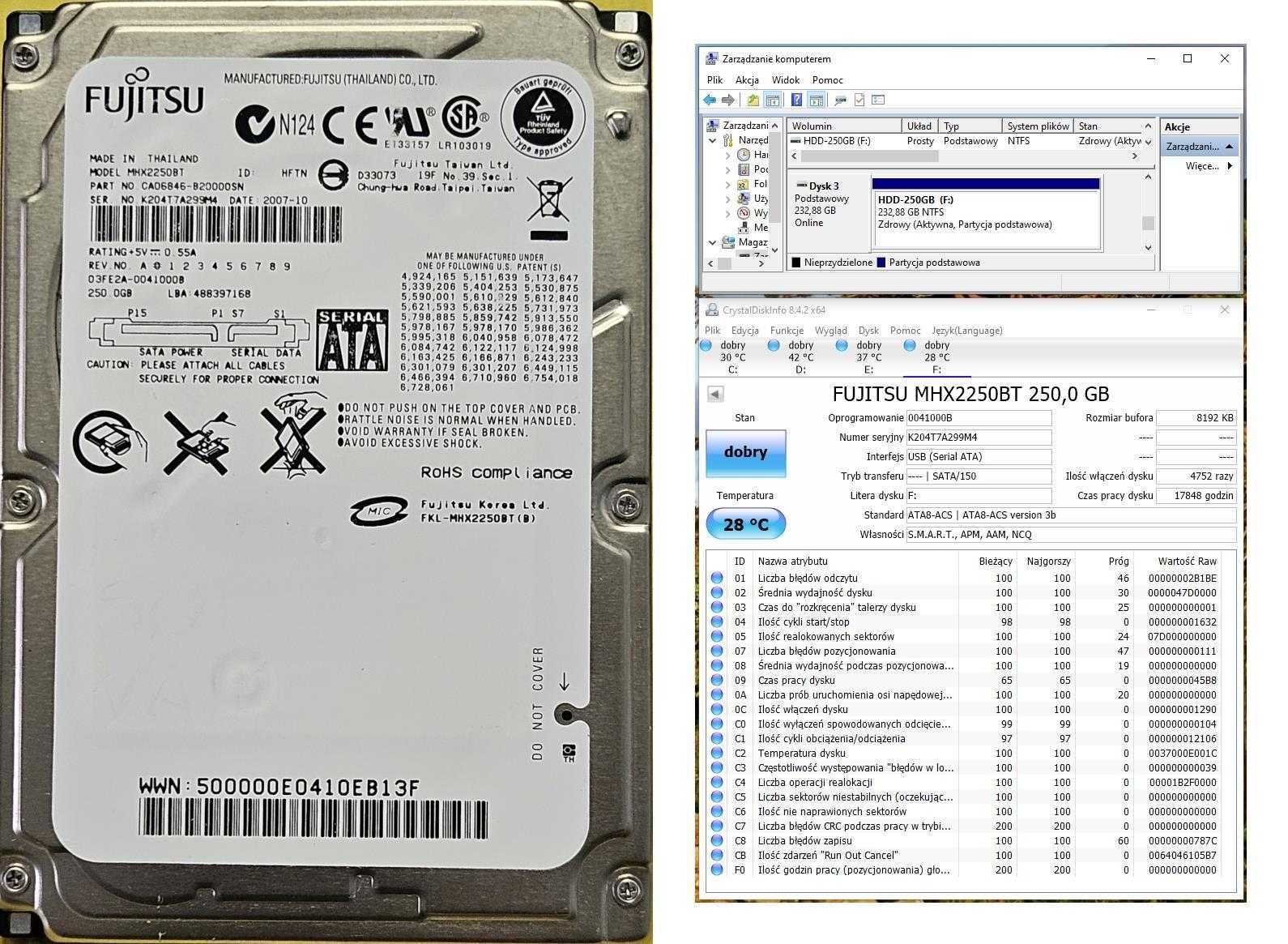 dyski HDD sprawne