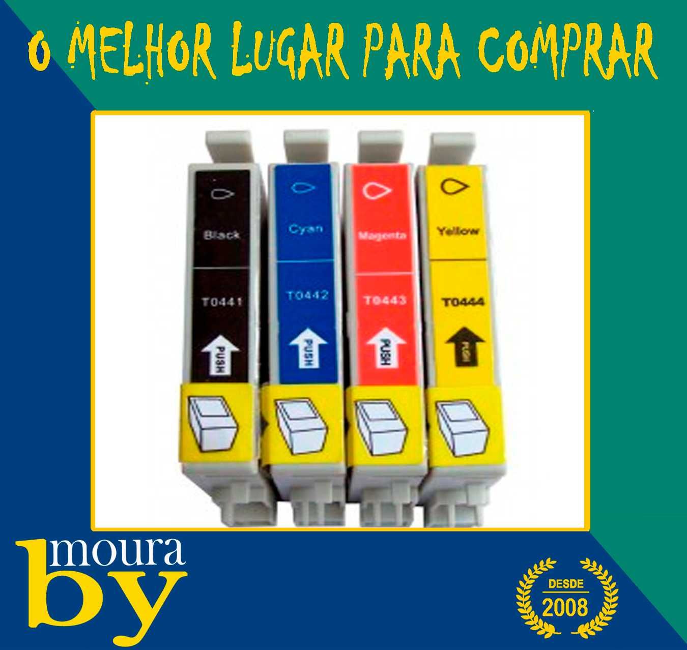 4 Tinteiros Compatíveis, Epson T0441 T0442 T0443 T0444