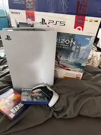 PlayStation 5  (PS5) z Napedem 825 GB +2 GRY