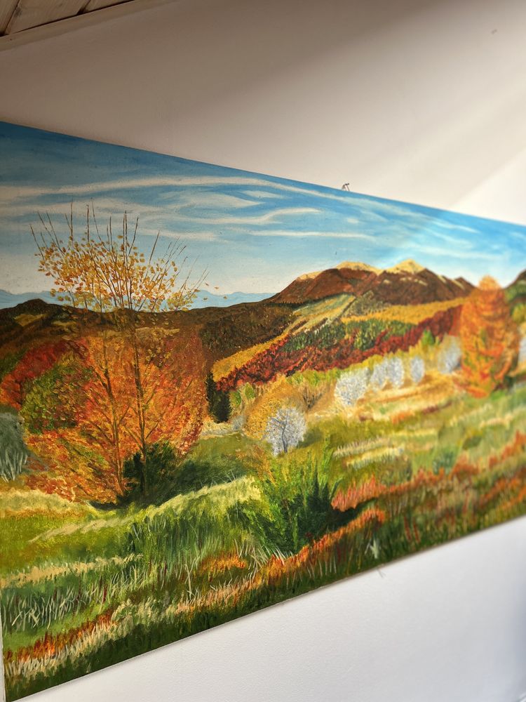 Obraz Połoniny jesienią olej na płótnie 120 x 70 cm