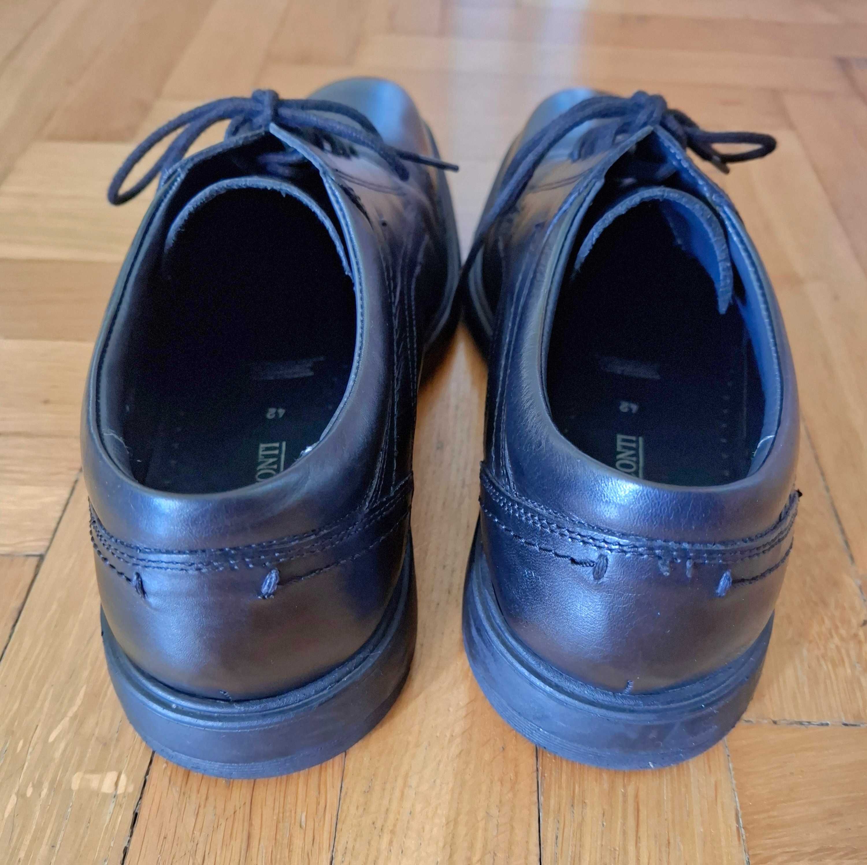 Buty do garnituru okazjonalne skóra czarne rozmiar 42