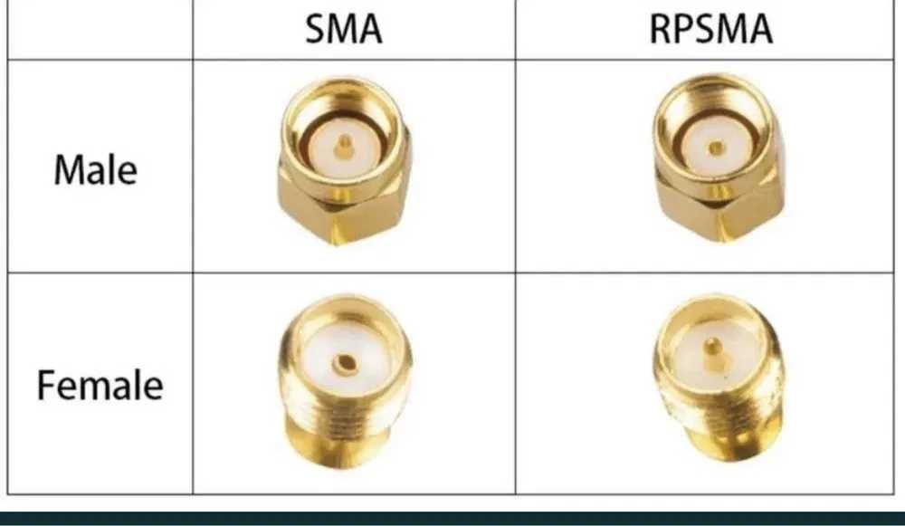 2шт Антенный переходник SMA (female) на RP-SMA (male)