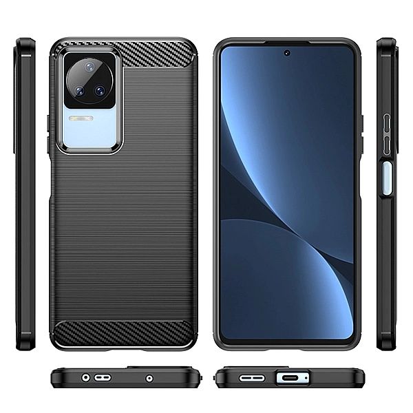 Carbon Case etui Xiaomi Poco F4/5G elastyczny silikonowy karbonowy pok