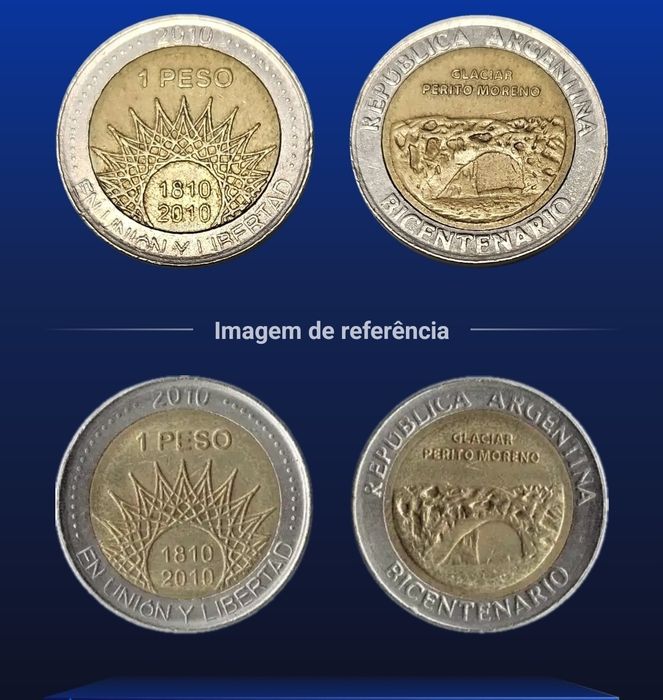 2 moedas Argentina 1 peso