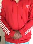 Bluza Adidas zamek kaptur czerwona nowa