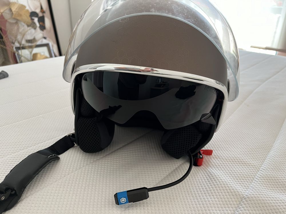 Capacete PIAGGIO Vespa Visor e intercomunicador Piaggio como novo