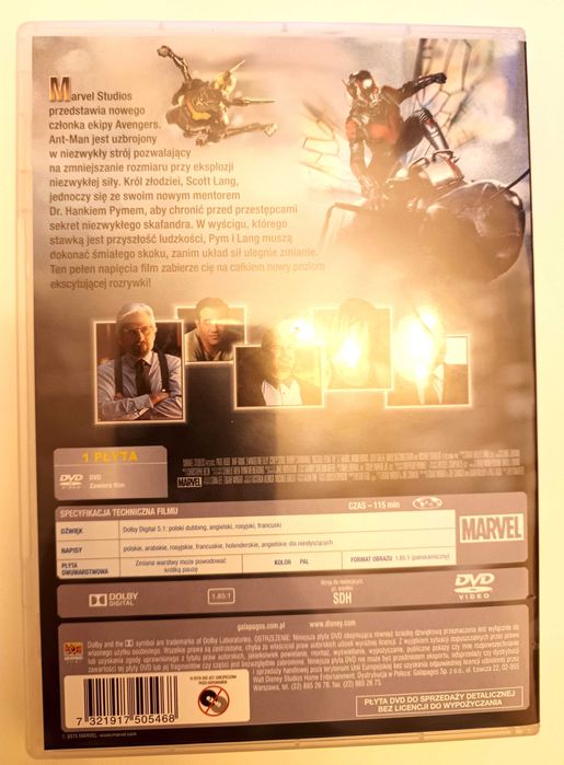 DVD Marvel dla dzieci AntMan, wersje: polski, English