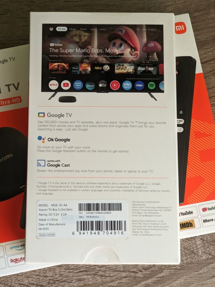 3rd Gen Приставка Xiaomi Mi TV box S 4K MDZ-32-AA Global Version 2025