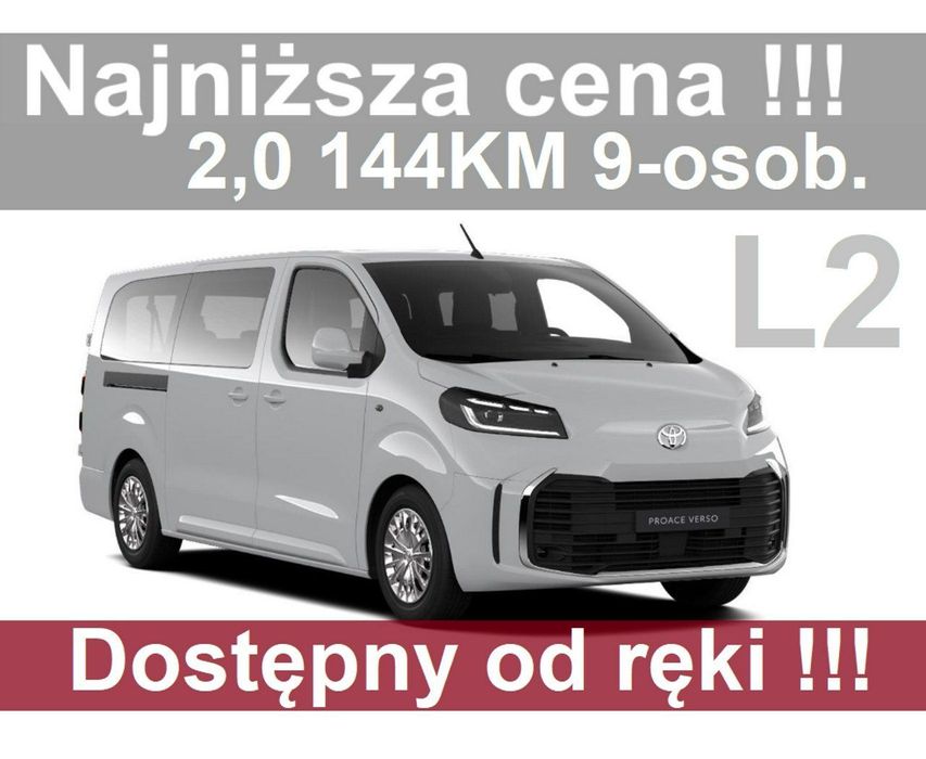 Toyota Proace Verso 2,0 144KM 9-os. Dostępny od ręki Najniższa cena ! Czujniki 1730 zł