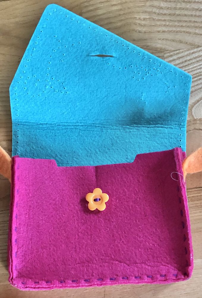 Super fajna kolorowa filcowa torebka dla dziewczynki kwiatek magenta