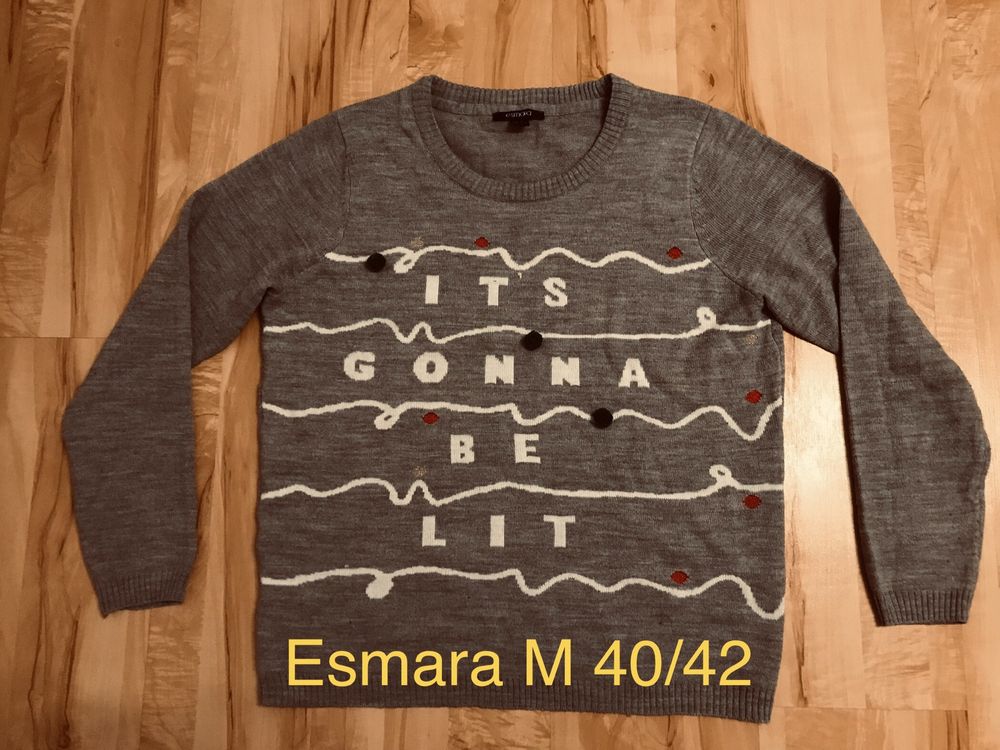 Esmara M 40/42 sweter Boże Narodzenie Christmas It’s gonna be lit z po