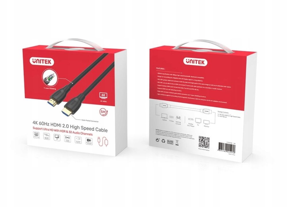 Przewód HDMI 2.0 7m Unitek Kabel Cable