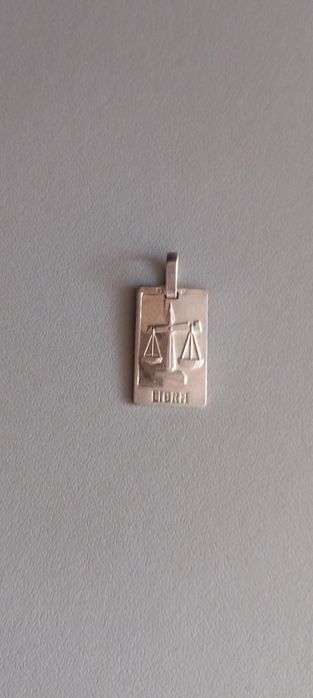 Pendente em prata com 2 faces (chapa signo Libra)