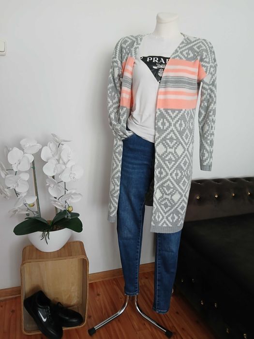 Nowy kardigan narzutka S M L piękne kolory mega model