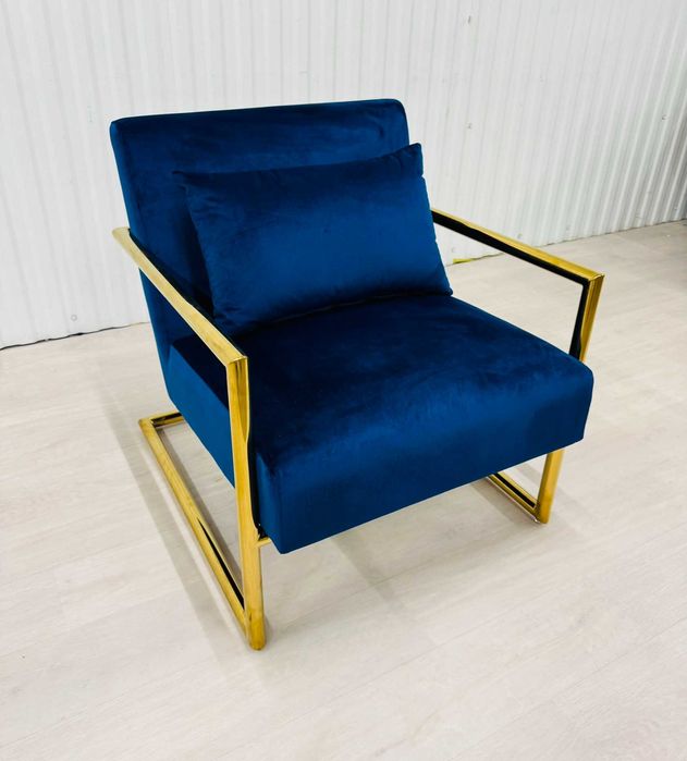 Sofa Kanapa welurowa Glamour Chabrowa Ciemny niebieski NOWA WYPRZEDAŻ!