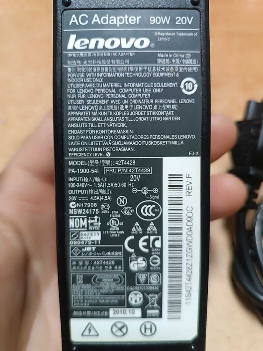 Блок питания для ноутбука Lenovo 20v 4.5A ОРИГИНАЛ