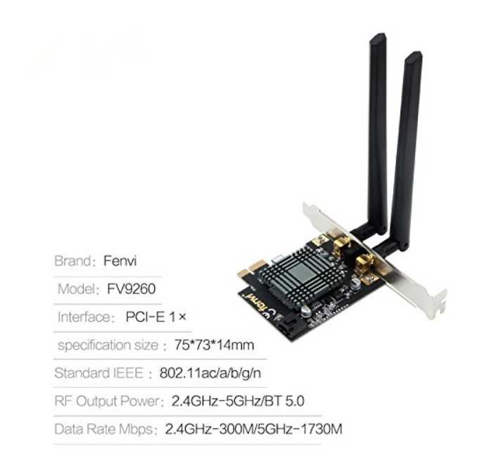 Сетевой адаптер Fenvi FV-9260 PCI-e Wi-Fi bluetooth