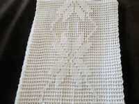 Antiguidades Napperon em crochet, Feito à Mão, branco, c/ 2,20 m