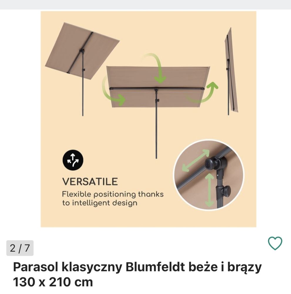 Parasol ogrodowy , parasol na taras , panel przeciwsłoneczny