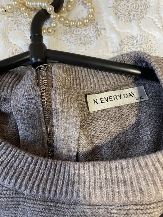 Sukienka swetrowa długi sweter kardigan na zimę N Everyday kieszenie