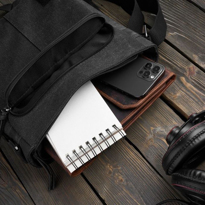 Torba męska na ramię messenger ze skóry syntetycznej SP-07-BL