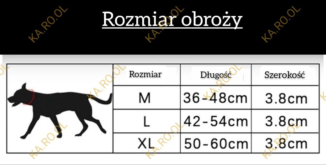 Obroż dla Psa - kolor czarny rozm. M