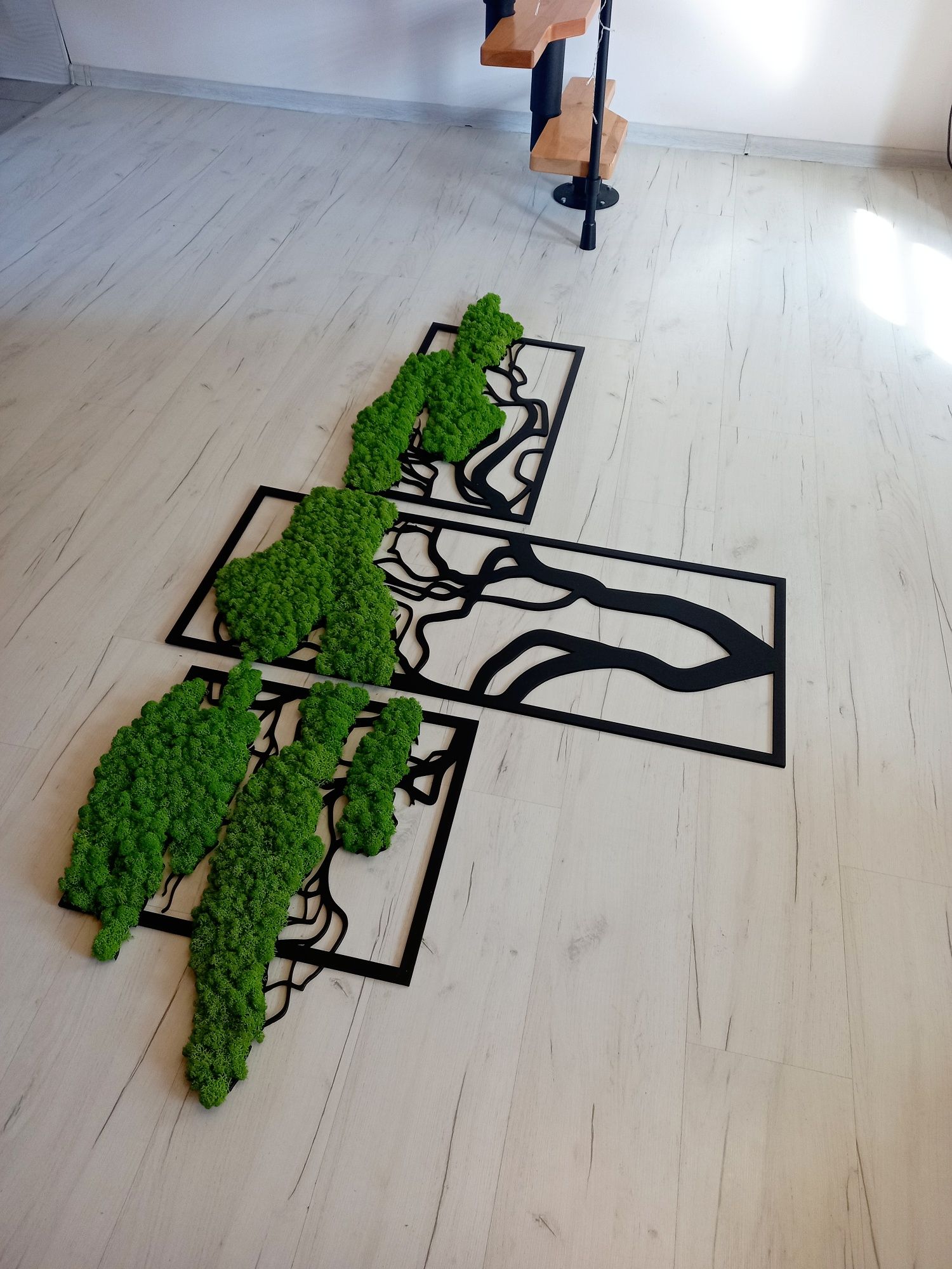 Drzewko bonsai Tryptyk. Mech Chrobotek. Dekorację wnętrz. Prezent.
