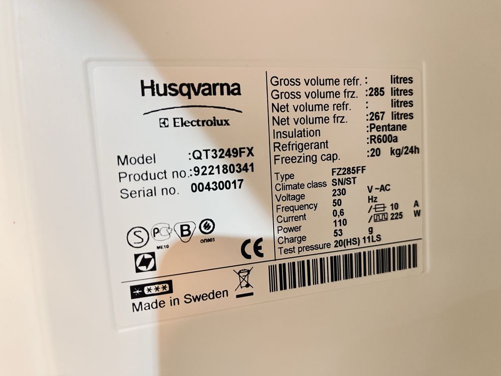 noFrost*Zamrażarka+Chłodziarka*Husqvarna*