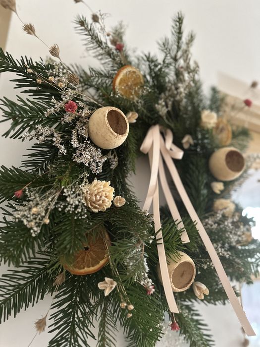 Wianek swiateczno zimowy natural jodla