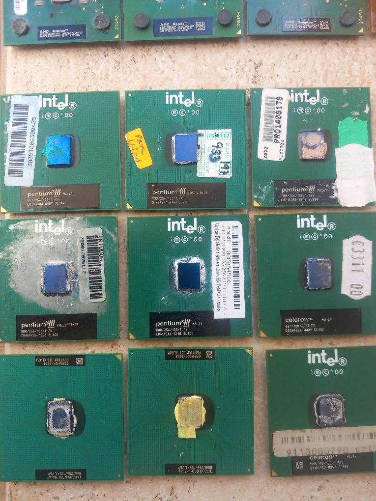 CPUs intel pentium, AMD