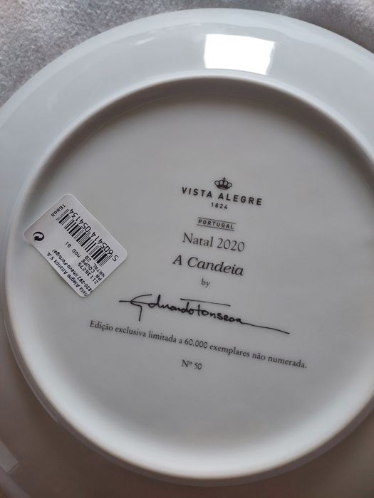 Prato "Coleção Natal" Vista Alegre, Ano 2020