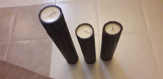 Velas tipo bambu escuro