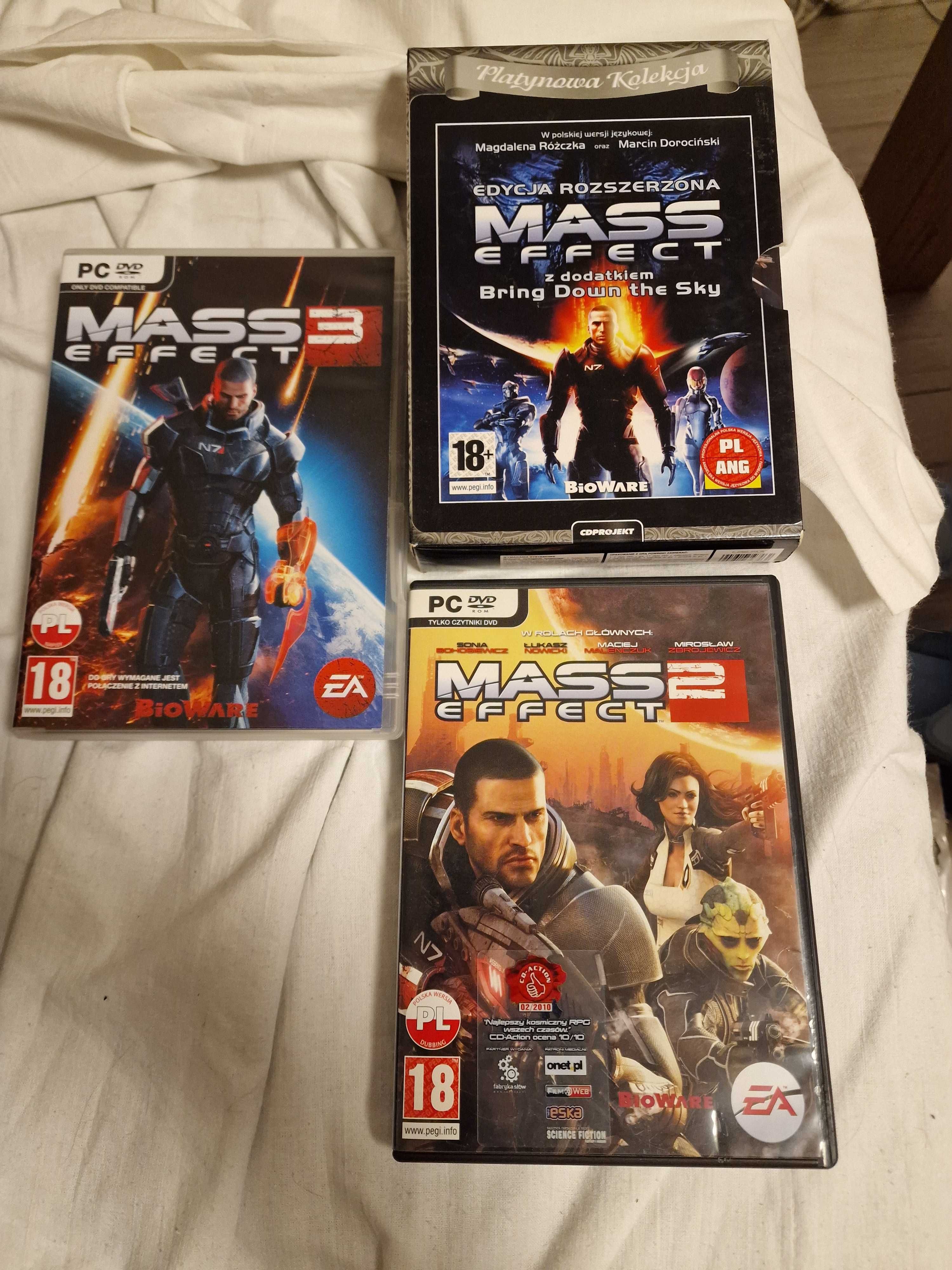 Mass Effect 1 + DLC, Mass Effect 2, Mass Effect 3 pudełkowa wersja
