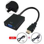 HDMI-VGA адаптер переходник конвертeр +аудио+питание HDMI2VGA Т2 TV PS