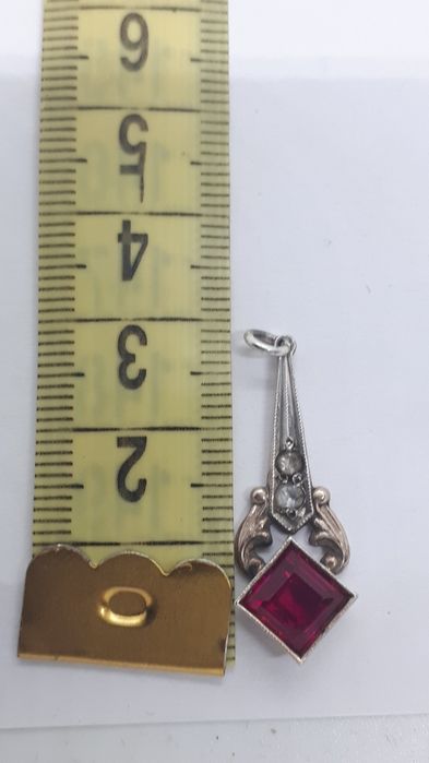 Кулон серебро 875пр. Рубин.