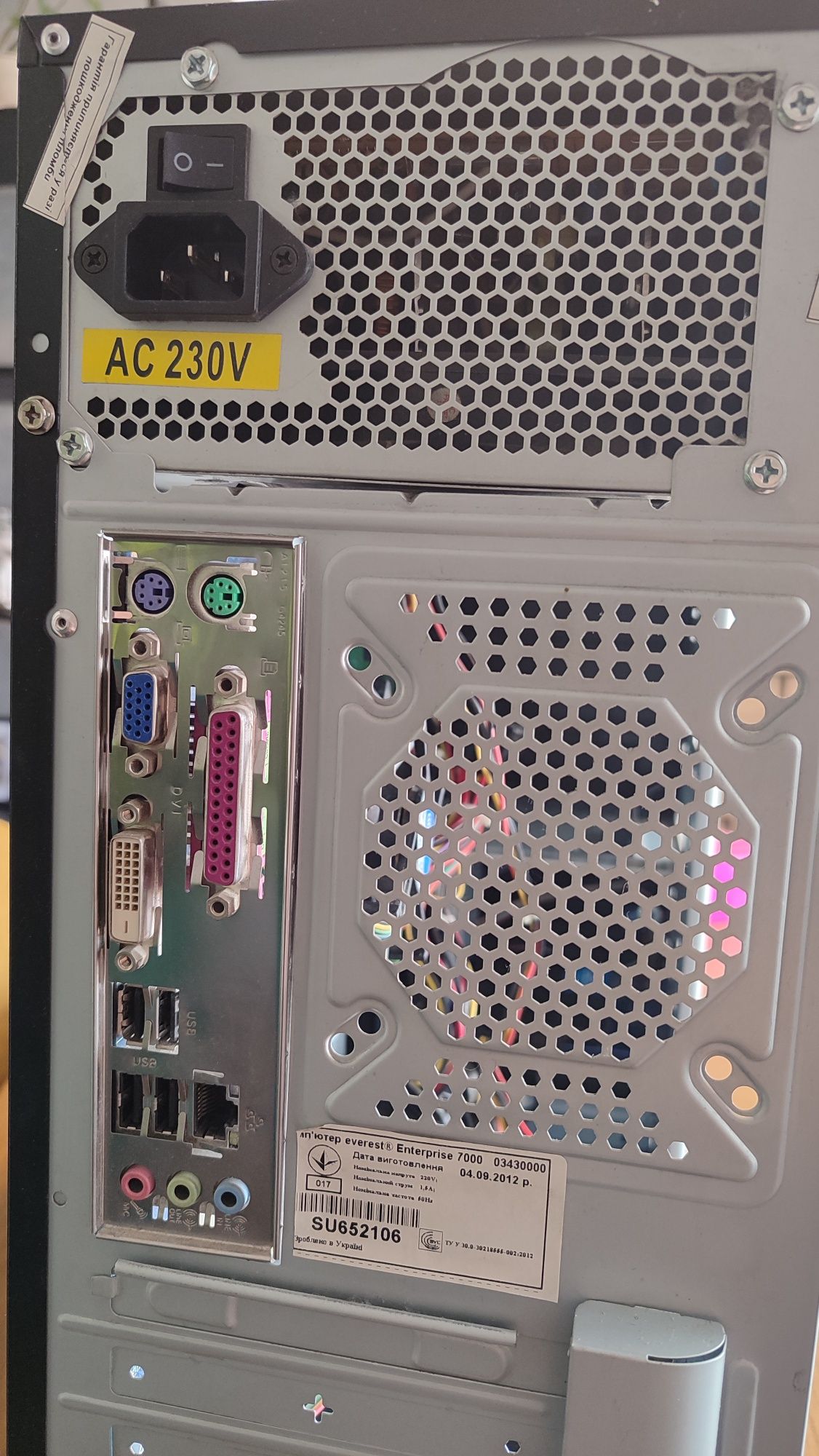 ПК, системний блок, SSD, і3-2100