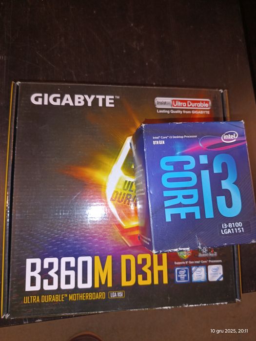 Płyta Gigabyte B360M procesor i3