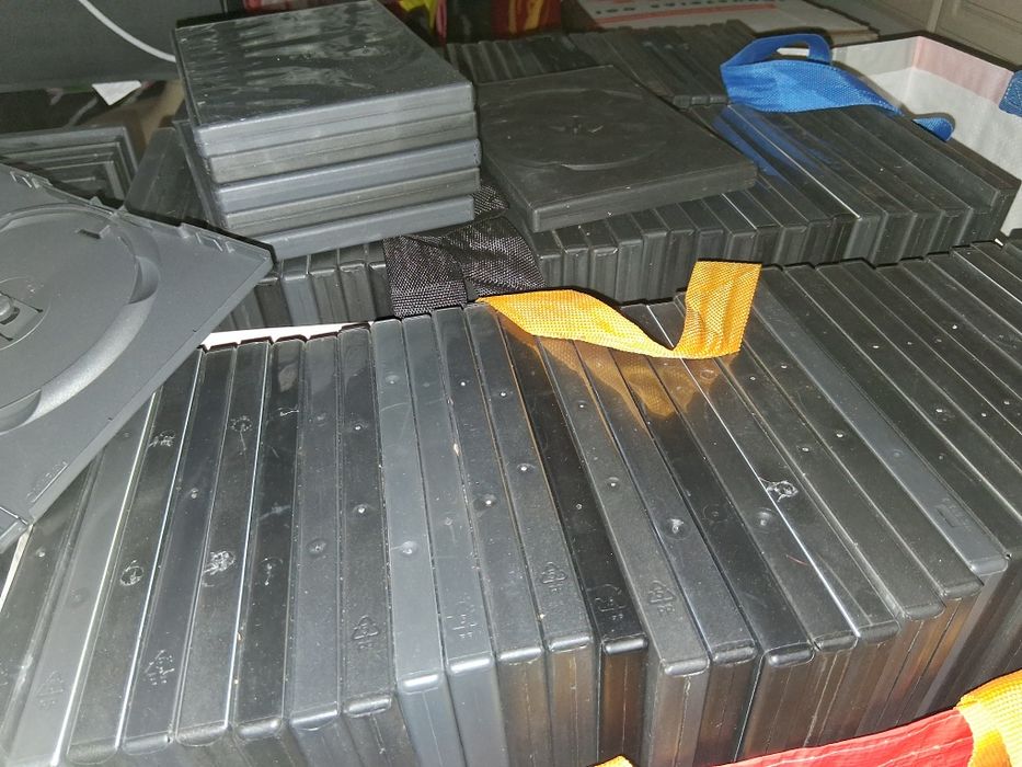 50 Caixas plástico preto para dvd's