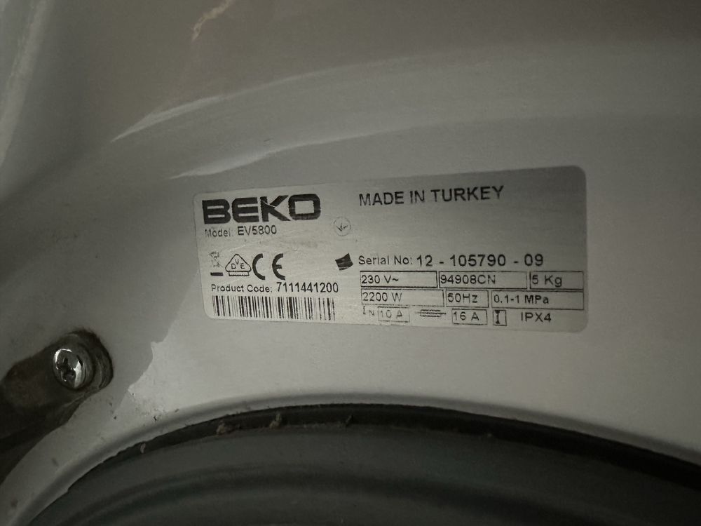 Пральна машина Beko EV5800