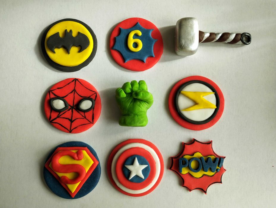 Avengers cukrowe ozdoby na tort, babeczki, muffiny