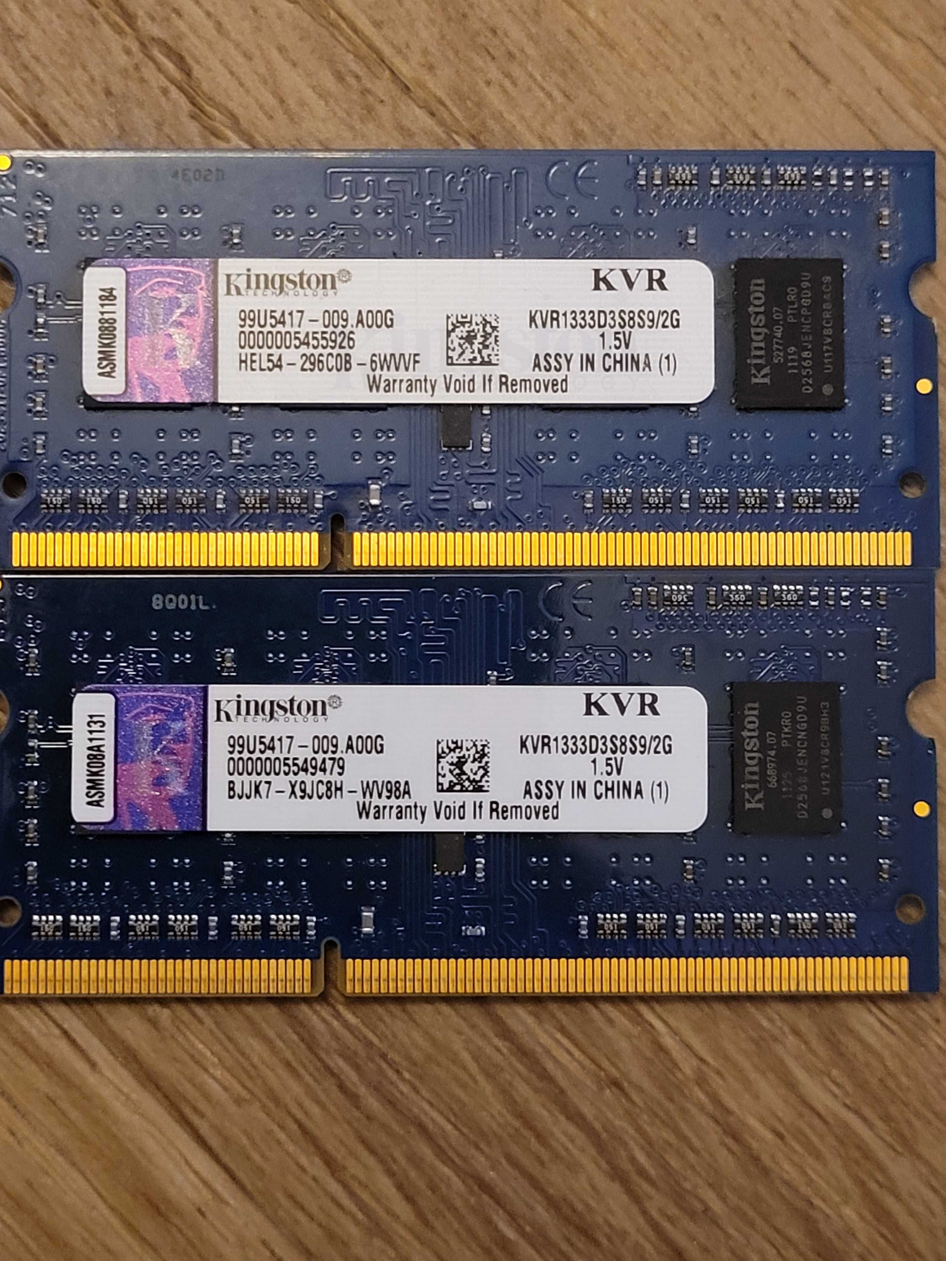 Pamięć Kingston DDR3 KVR1333D3S8S9/2G x2