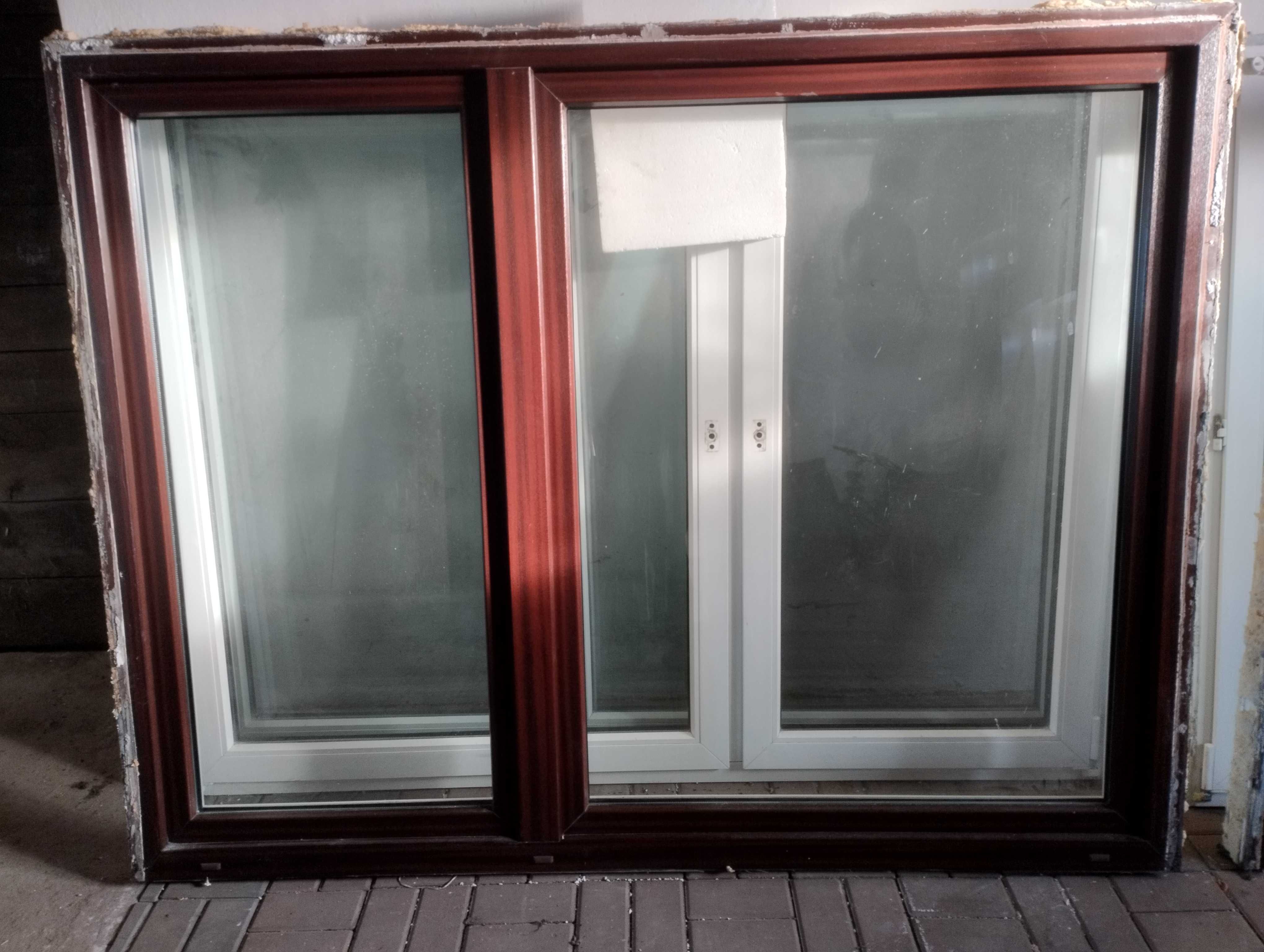 Okna plastikowe dwuszybowe MAHOŃ 198x153,5
