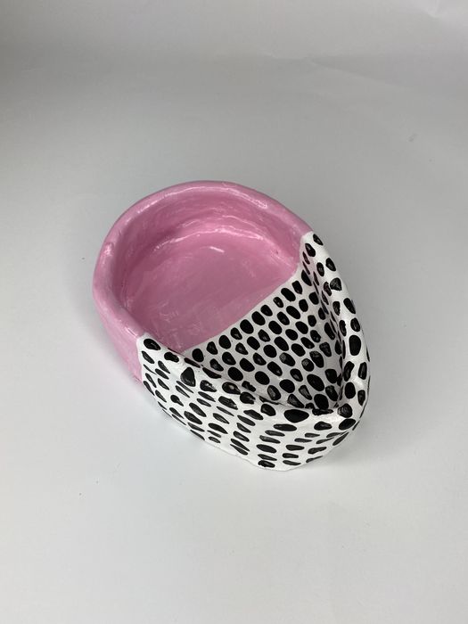 Różowy podstawek miseczka gliniana boho minimalistyczna