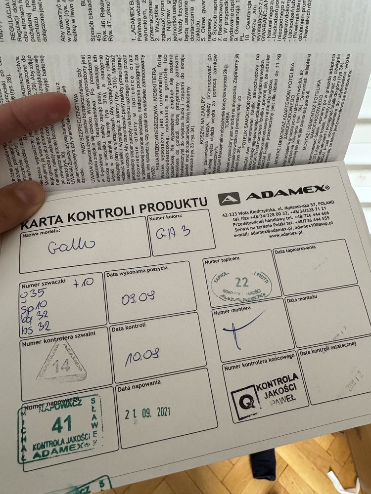 Wózek Adamex Gallo 2w1 + kokon