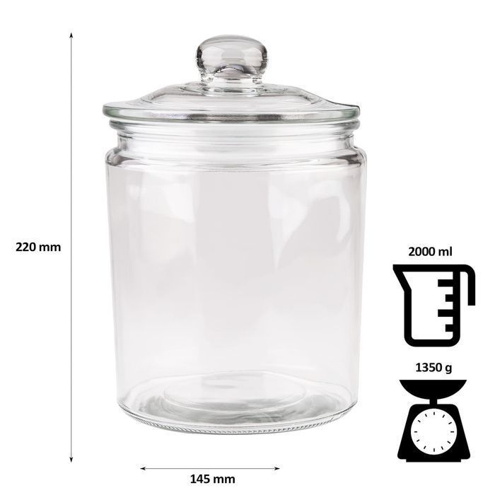 Zestaw 2 sztuk (1 l + 2 l) -  słoik szklany ciacho