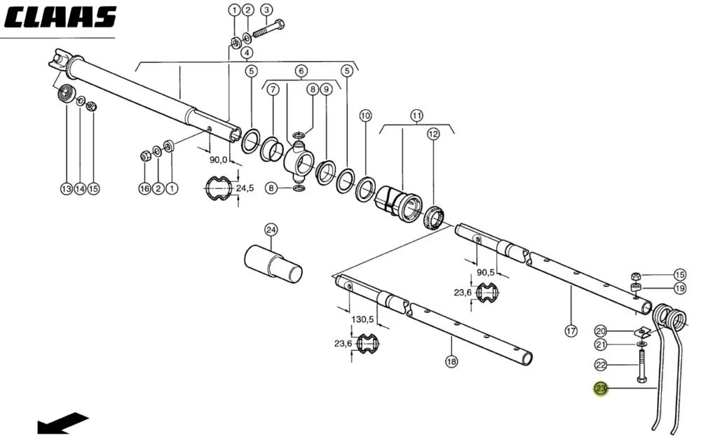 Palec zgrabiarki Liner d=9 mm - 955710