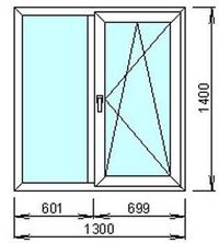 Вікно з енергозберігаючим 2 камерним склом за 5780 грн
