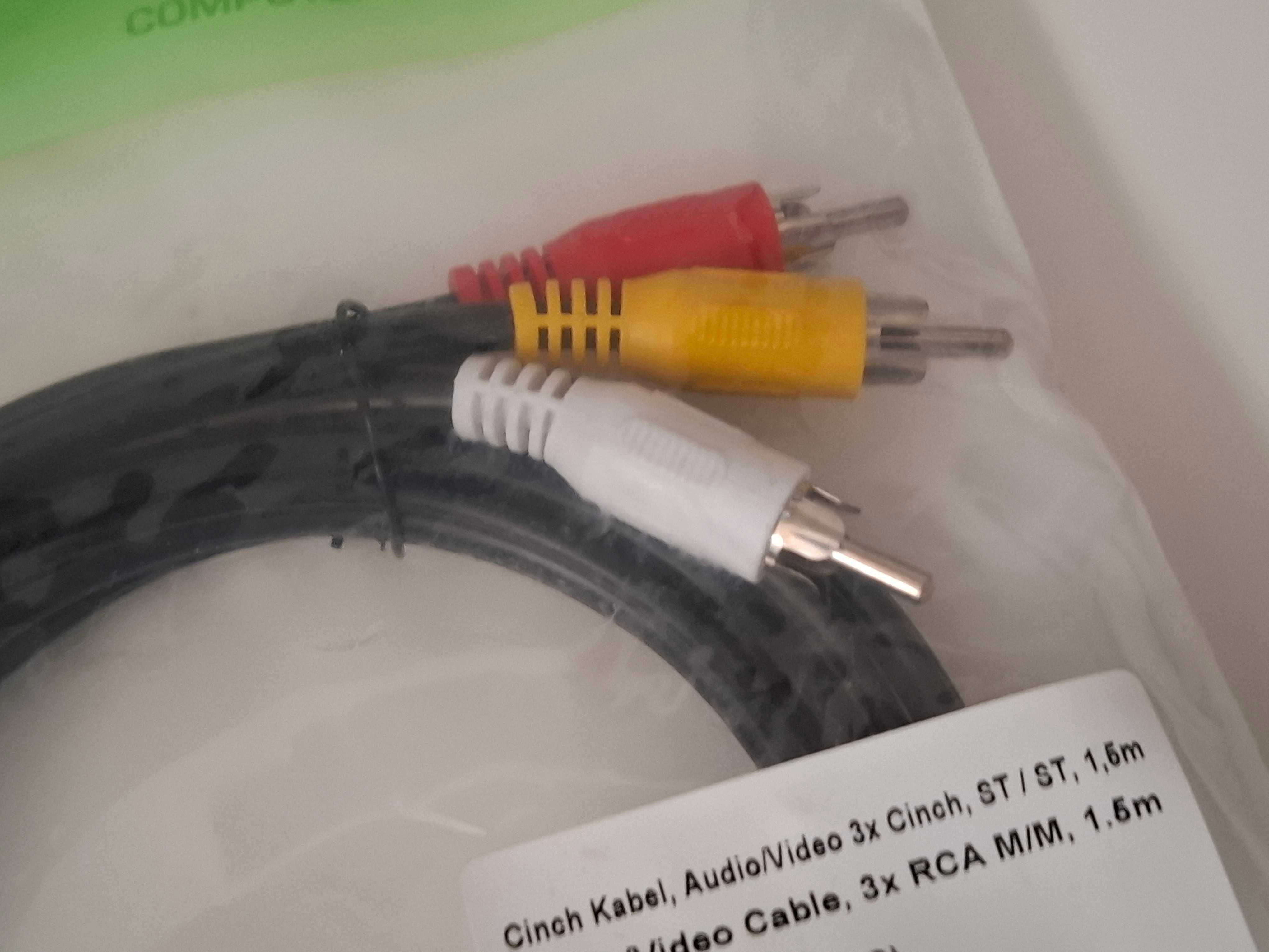 Kabel RCA Audio-Video, Nowy, 1,5 m